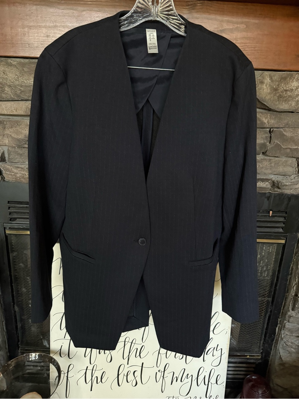 NWOT Spanx Blazer Jacket pinstripe L